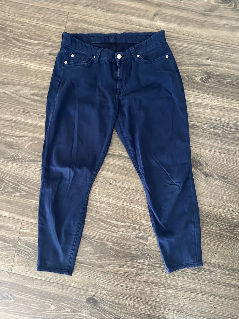 7 For All Mankind Navy Blue Casual Trousers